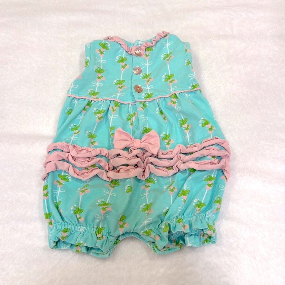 Girls 3 month adorable romper. Ishtex Pima cotton